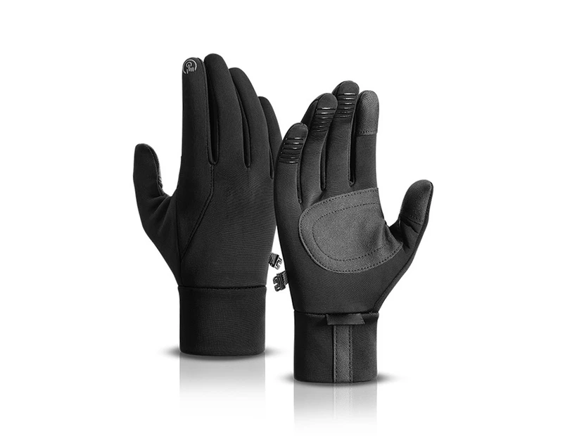 Winter Gloves Touch Screen Water Resistant Windproof Anti Slip Glove for Hiking Driving Run Cycling,Black -L