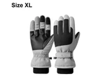 Winter Ski Gloves, Waterproof Touchscreen Snowboard Gloves, Warm Gloves for Skiing Running Cycling,(light grey,XL)