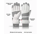 Winter Ski Gloves, Waterproof Touchscreen Snowboard Gloves, Warm Gloves for Skiing Running Cycling,(Light gray,XL)
