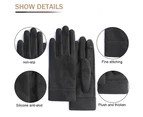 Winter Warm Gloves With flexible Leak fingers Touch Screen Texting Fingers, Suede Windproof Gloves,Black (female model)