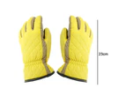 Ladies Mesh Simple Winter Ski Gloves Waterproof Warm Windproof -Yellow