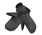 Ski gloves waterproof warm mittens outdoor antifreeze gloves -Black S