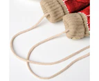 Children's Lanyard Halter Lambskin Gloves, Winter Thick Warm Red,Red