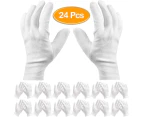Pack Of 24 White Cotton Gloves Work Gloves Cosmetic Hydration Gloves For Dry Hands And Eczema, Jewelry Inspection