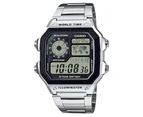 Casio Vintage Stainless Steel Black Dial Digital Men's Watch - AE1200WHD-1A