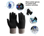 Winter Gloves for Women, Warm Knit Touch Screen Texting Anti-Slip Thermal Gloves with Wool Lining