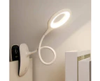 USB Clip On Reading Light With Touch Sensor, LED Flexible Bedside Lamp with Clamp, 360° Flexible Gooseneck Clamp Lamp