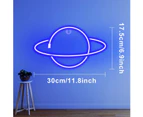 Planet Neon Sign Led Neon Night Light Usb Rechargeable/Battery Operated Decorative Lights,Blue Planet