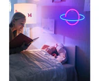 Planet Neon Sign Led Neon Night Light Usb Rechargeable/Battery Operated Decorative Lights,Bluepink Planet