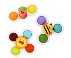 3Pcs Suction Cup Spinner Toys,Baby Spinners Dimple Toy w/ Pop Fidget Function