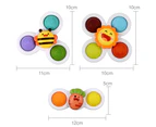 3Pcs Suction Cup Spinner Toys,Baby Spinners Dimple Toy w/ Pop Fidget Function