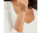 Bevilles Curb Link Bracelet 9ct Yellow Gold Infusion 21cm