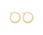 Bevilles Double Round Hoop Earrings 20mm in 9ct Yellow Gold Silver Infusion