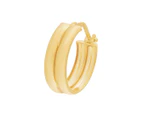 Bevilles Double Round Hoop Earrings 20mm in 9ct Yellow Gold Silver Infusion