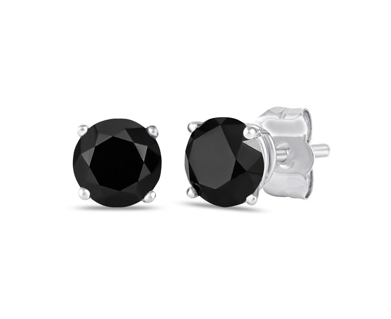 Bevilles Tia 1.00ct Black Diamond Earrings in 9ct White Gold Stud