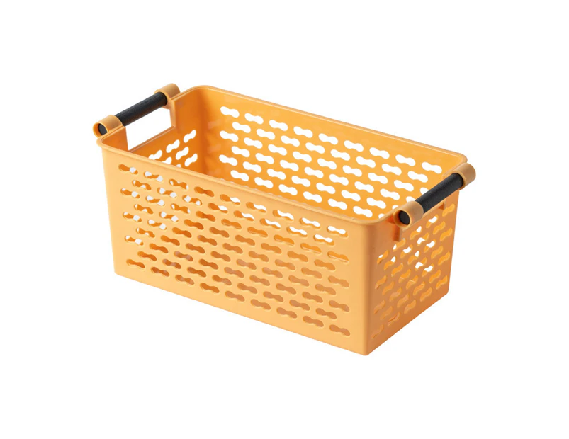 Handy Storage Basket Breathable PP Socks Underwear Household Basket Office Supplies-Yellow