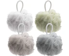Sponge  Mesh Pouf Shower Ball, Nature Bamboo Charcoal Soft Body Scrubber Exfoliating for Silky Skin, Full Cleanse