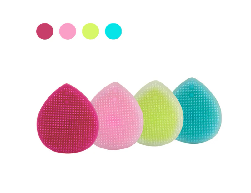 Silicone Face Scrubber, Facial Cleansing Brush,Body Exfoliator Face Scrub Cleanser Sponge for All Skin Types Exfoliating Massage Pore Clean,geen