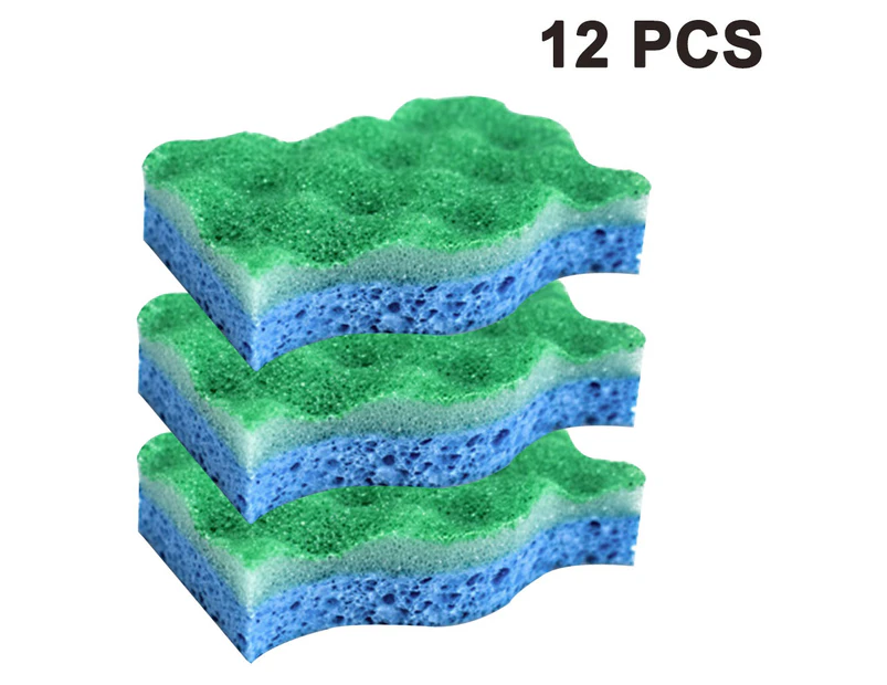 12 Pieces Cellulose Sponge Cleaning Sponge Cleaning Sponges Biodegradable, Environmentally Friendly Kitchen Cleaning Sponge (green)