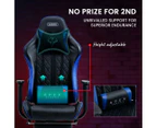 OVERDRIVE Apex Series Reclining Gaming Ergonomic Office Chair with Footrest, Black and Blue