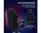 OVERDRIVE Conquest Series Reclining Gaming Ergonomic Office Chair with Lumbar and Neck Pillows, Black