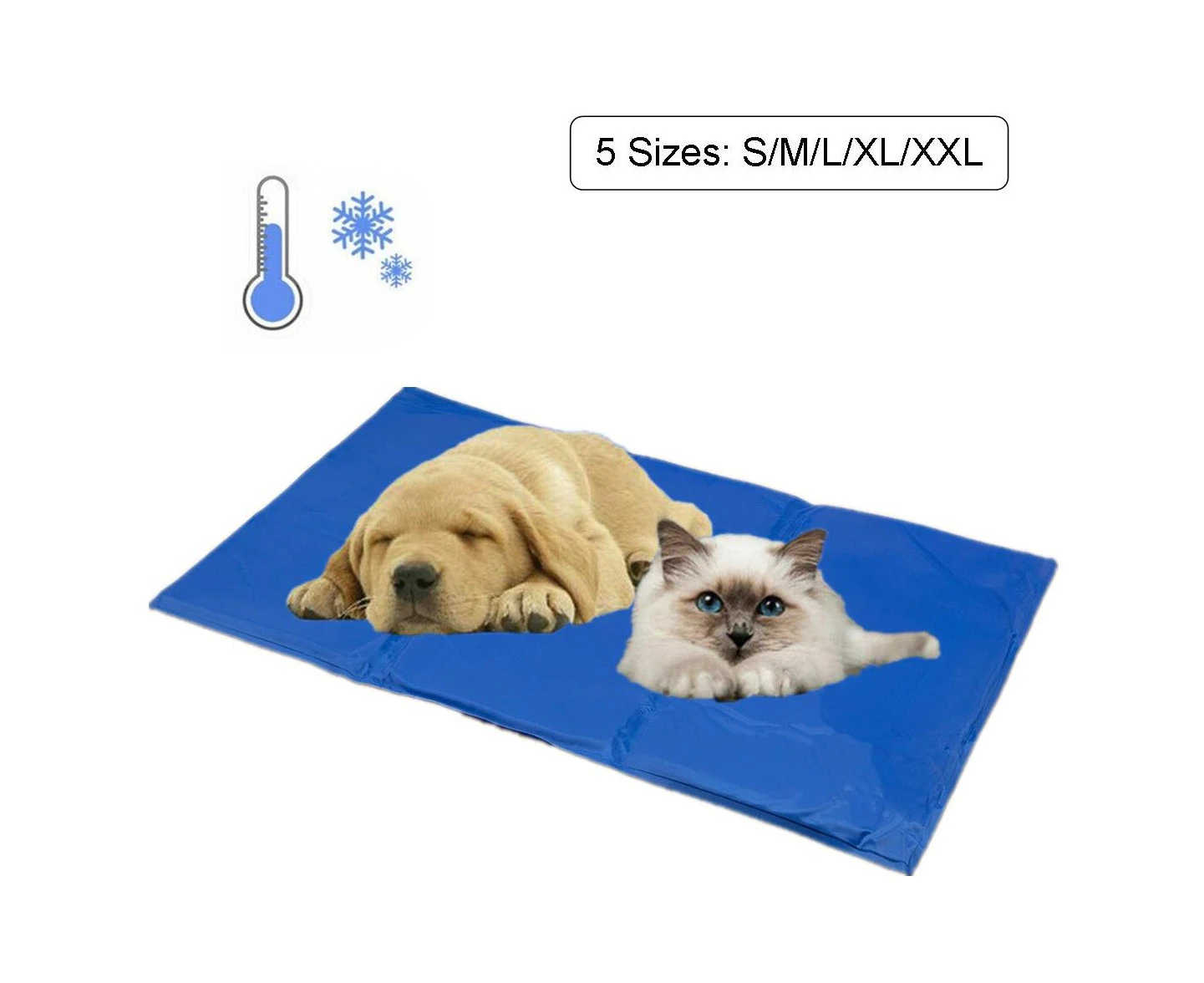 Pet Cooling Mat Dog Cat Gel Non-Toxic Bed Puppy Self-cool Summer Ice Pad 5 Sizes