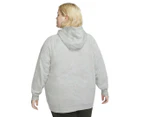 Nike Women's Plus Size Essentials Full-Zip Fleece Hoodie - Grey Heather/White