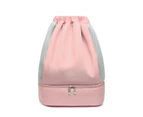 Nevenka Womens Drawstring Bag Large Wet and Dry Separation Backpack-Pink