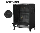 Waterproof Bird Cage Cover Large Bird Cage Cover Washable Parrot Cage Cover,97*60*130CM,Black