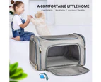 Pet Carrier for Small Medium Cats Dogs Puppies of 15 Lbs, TSA Airline Approved Small Dog Carrier Soft Sided, Collapsible Puppy Carrier - Black, Grey,Grey