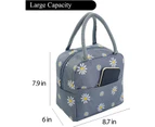 Floral Lunch Bag for Women Girls Work School, Cute Insulated Lunch Tote Bag Reusable Thermal Lunch Containers Meal Prep Lunch Box Organizer Lunch Cooler Ba