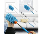 Microfiber Duster,3Pcs Chenille Duster - Green Blue Orangemicrofiber Duster For Cleaning, Dusters With Telescoping Extension Pole