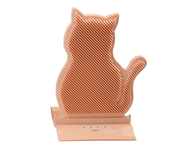 Kbu Cat Shedding Grooming Hair Brush Door Mount Massage Comb Itch Remover Pet Toy-Pink - Pink