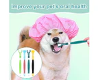 4 Pieces 3 Sided Dog Toothbrush Long Handle Pet Brush Canine Toothbrush Kit For Dental Care For Dogs And Cats