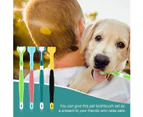 4 Pieces 3 Sided Dog Toothbrush Long Handle Pet Brush Canine Toothbrush Kit For Dental Care For Dogs And Cats