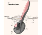 Kbu Pet Hair Brush Ergonomical Handle Tangles Removing Plastic Dog Dematting Cleaning Comb for Cat-Pink - Pink