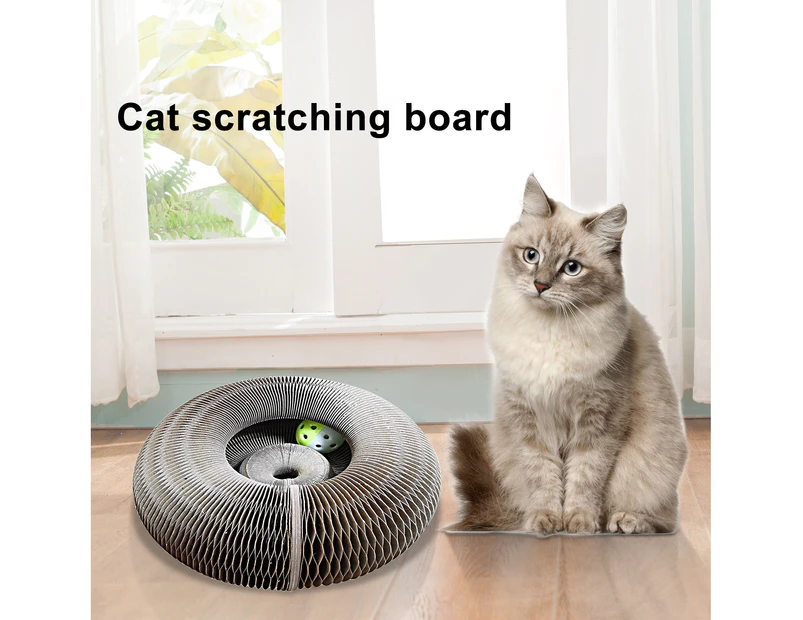 Kbu Cat Scratching Board Exquisite Shape Scratch-resistant Corrugated Honeycomb Paper All-Purpose Cat Scratcher Toy Board Pet Bed Pet Supplies-Grey - Grey
