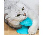 Kbu Pet Rubbing Brush Suction Cup Bottom Body Tickling Scratching Board Pet Cat Self Groomer Comb Cat Supplies-Blue - Blue