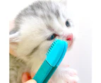 Kbu Cat Eye Brush Soft Head Buckle Design Handheld Head Pet Eye Comb Brush for Home Use-Blue - Blue