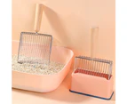 Metal Cat Litter Scoop with Holder, Fast Sifting Kitten Poop Scooper, Cat Litter Scoop Stand for Kitty Litter Boxes,Pink