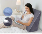 Starry Eucalypt Wedge Pillow Memory Foam Cool Gel PLUSH Cover Back support Grey