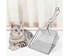 Kbu Metal Hollow Cat Litter Scoop Pet Toilet Sand Waste Scooper Shovel Cleaning Tool-Silver - Silver