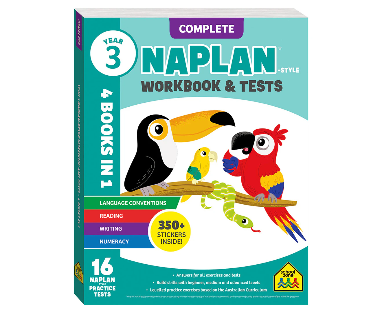 School Zone Year 3 Naplan Style Complete Workbook & Tests Learning Kids 5-10y