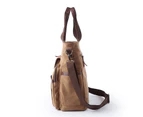 Men'S Cavans Shoulder Bag Casual Business Crossbody Bag Fit 14 Inch Laptop Men'S Briefcase Tote Black Coffee Fashion