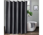 (120cm  x 180cm , Dark Grey) - Aoohome Fabric Shower Curtain 48 Width x 72 Height Inch, Solid Colour Bath Curtain with Hooks for Hotel, Waterproof, Dark Gr