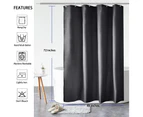 (120cm  x 180cm , Dark Grey) - Aoohome Fabric Shower Curtain 48 Width x 72 Height Inch, Solid Colour Bath Curtain with Hooks for Hotel, Waterproof, Dark Gr