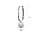 Solid 925 Signature Silver Mathilda Pearl Huggie Earrings