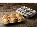 36 x FOIL MUFFIN PAN Aluminium Cupcake Trays 6 Muffin Capacity Disposable Baking