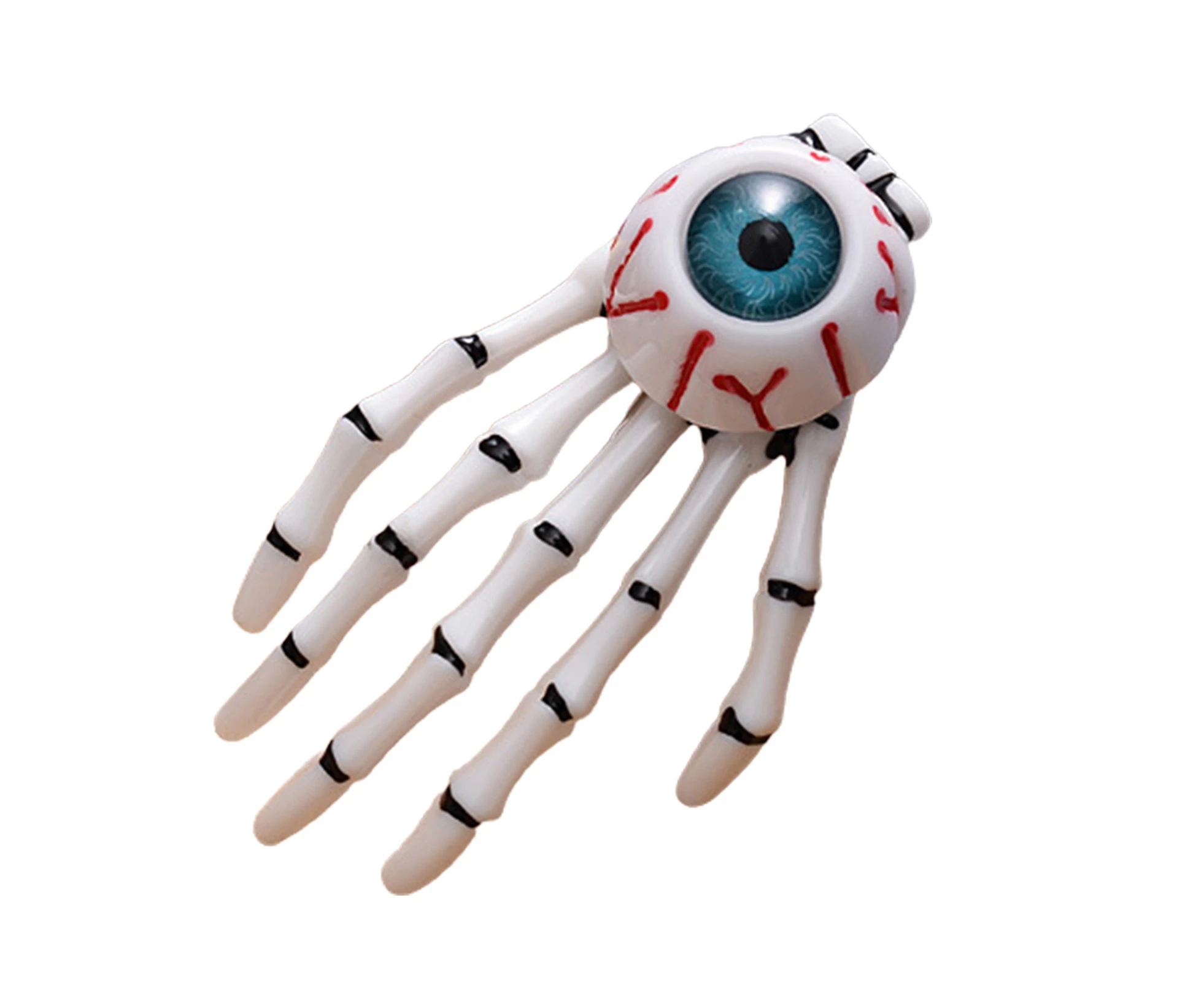 Halloween Hair Clip Decorative Anti-slip Horror Contrast Colors Vivid Clothing Matching Exaggerated Eyeball Ghost Hand Halloween Hair Rope Hair Accessories - A