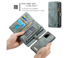 Magnetic Split PU Leather Zipper Multi Slots Wallet Case For Samsung Galaxy A20 With Card Slot Stand Cover